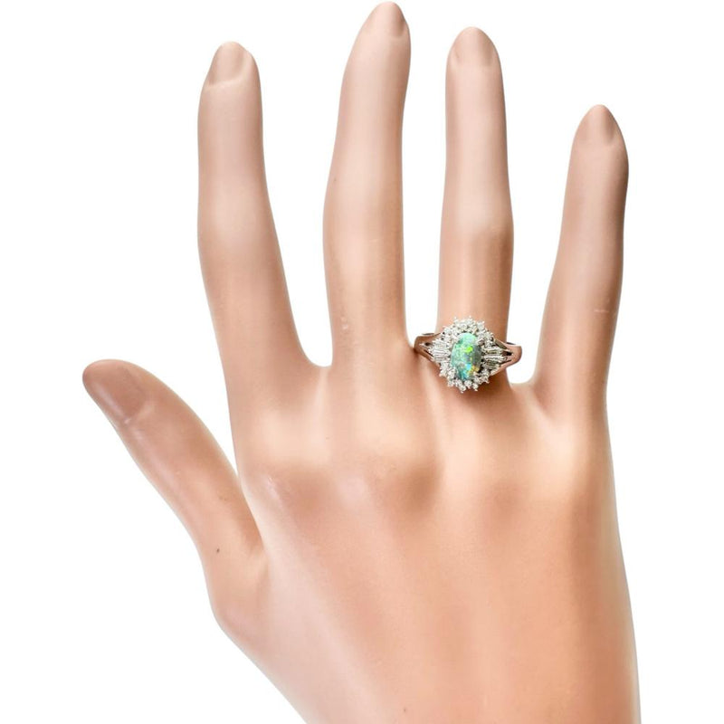 エメラルドリング 0.22ct プラチナ ダイヤ10粒 エメラルド リング