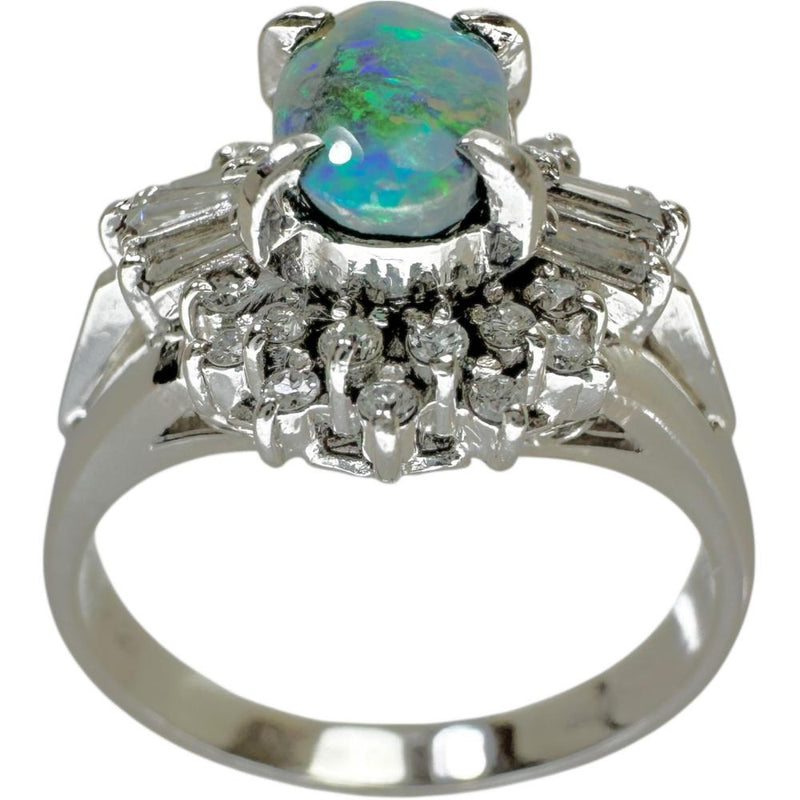 12号 ブラックオパール 0.63ct ダイヤモンド 0.22ct リング・指輪 