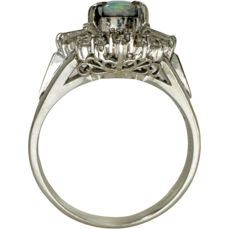 12号 ブラックオパール 0.63ct ダイヤモンド 0.22ct リング・指輪 