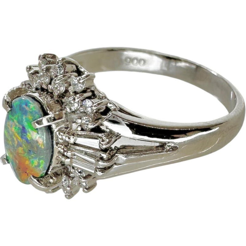 12号 ブラックオパール 0.63ct ダイヤモンド 0.22ct リング・指輪 