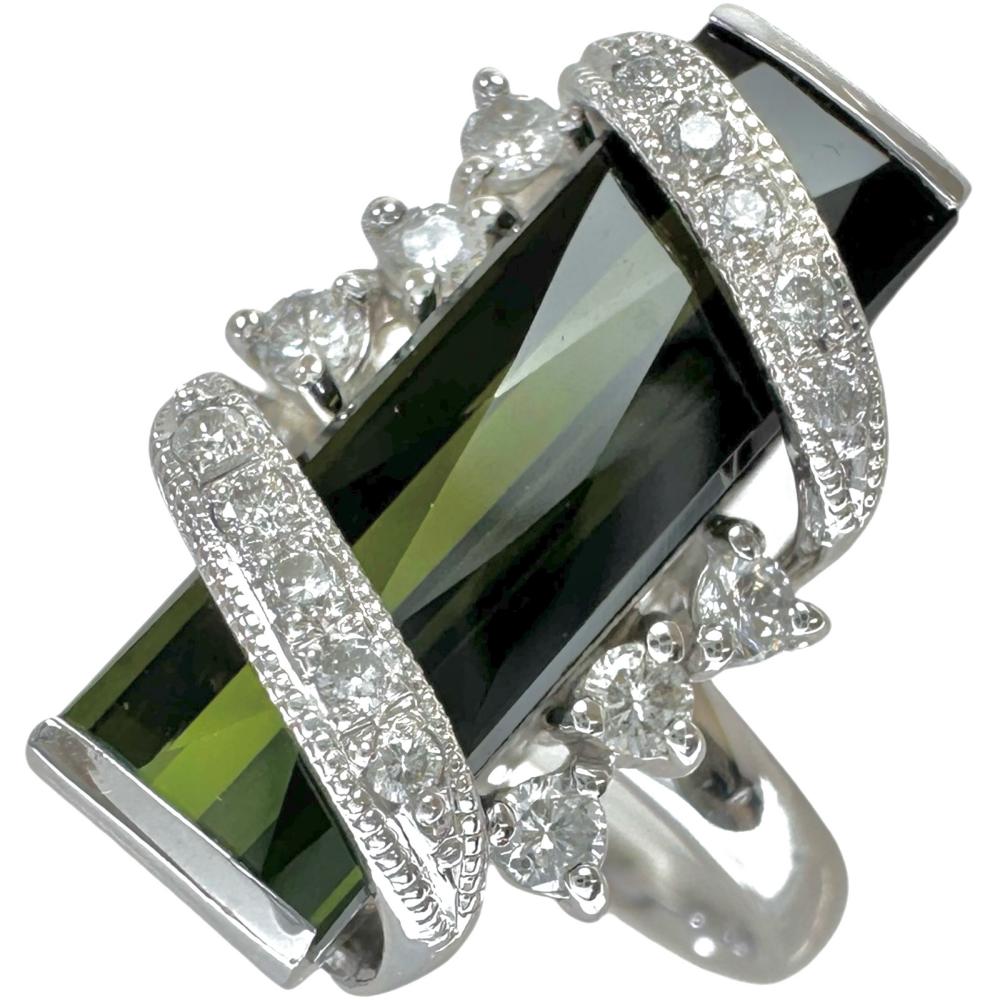 12号 グリーントルマリン 4.79ct ダイヤモンド 0.29ct リング・指輪