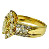Ring, size 12, with a 0.541ct central diamond (estimated LY-SI1) and 1.21ct total surrounding diamonds, in K18 yellow gold (18K), 7.6g. For women.
【Used】【Makoto Shichiten】【NN】

【TDDT】