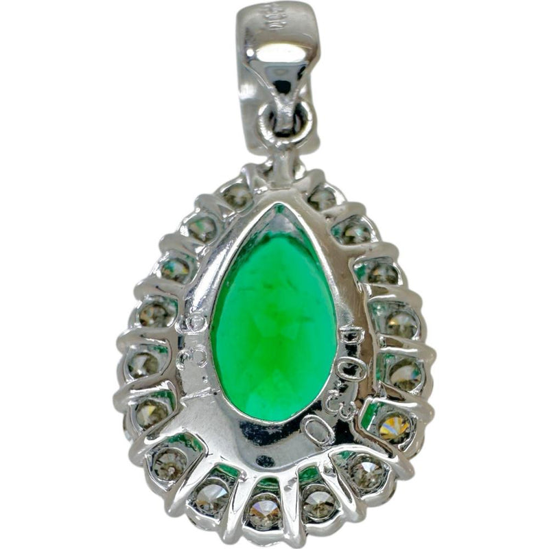 エメラルド 1.36ct ダイヤモンド 0.30ct ペンダントトップ Pt900 