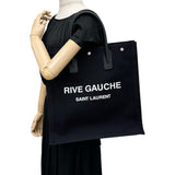 [SAINT LAURENT] Rive Gauche North/South Canvas Tote Bag, Black, Unisex [Used] [Makoto Shichiten] [BL]

[KxD]