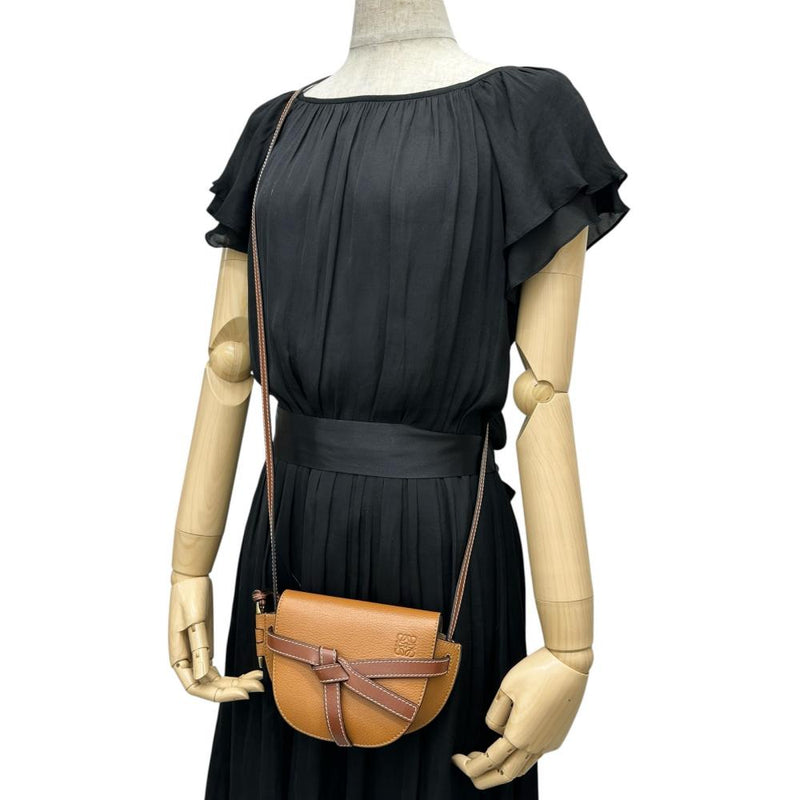 LOEWE/ロエベ】 ゲート ミニ ショルダーバッグ レザー ブラウンレザー