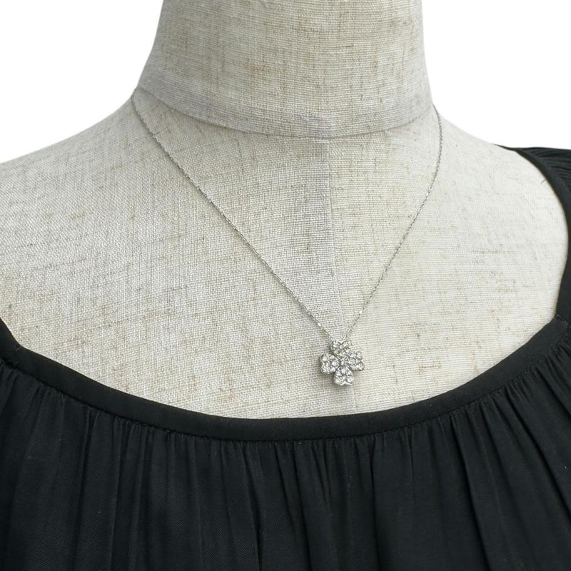 プラチナ クローバー ネックレス Pt850 クローバーモチーフ ダイヤモンド 1.00ct ネックレス Pt950プラチナ