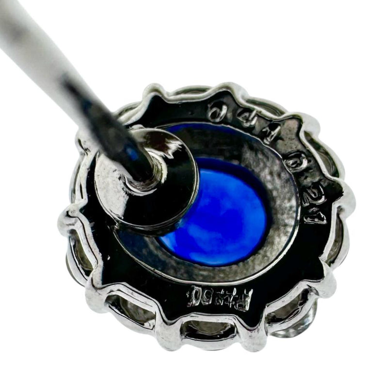 サファイア 0.37/0.41ct ダイヤモンド 計0.21×2ct ピアス Pt900 