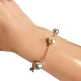 Pearl (5 beads), 6.8mm - 8.0mm, Bracelet, K18 Gold, 3.8g, 16cm, Ladies
[Used] [Makoto Shichiten] [NN]

[IMaT]