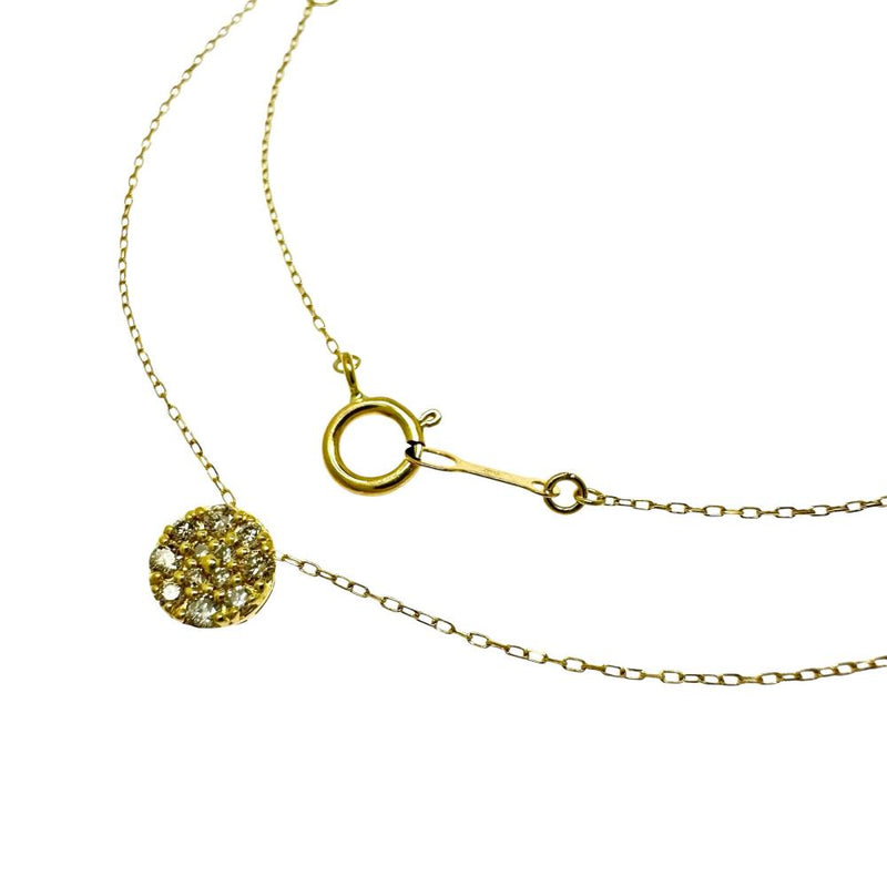 ダイヤモンド 計0.10ct ネックレス K18ゴールド 18金 0.7g 40cm 
