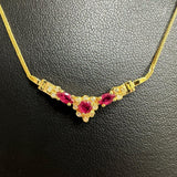 Ruby Diamond Necklace K18 Gold 18K 4.3g 40cm Ladies
[Used] [Makoto Shichiten] [NN]

[MiTMo]