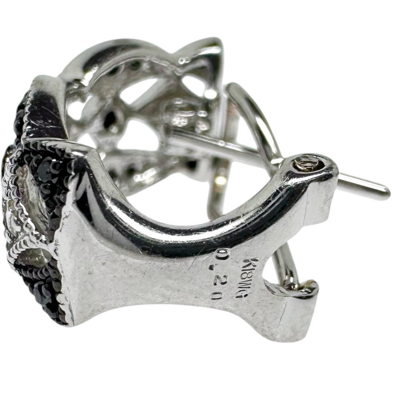 ダイヤモンド/ブラックダイヤモンド 計0.20×2ct ピアス K18WGホワイト