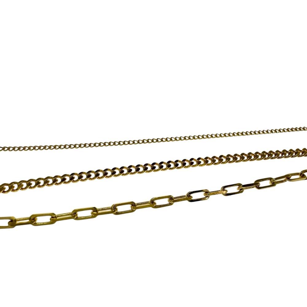 3連チェーン アンクレット ブレスレット K18ゴールド 18金 4.8g 24cm