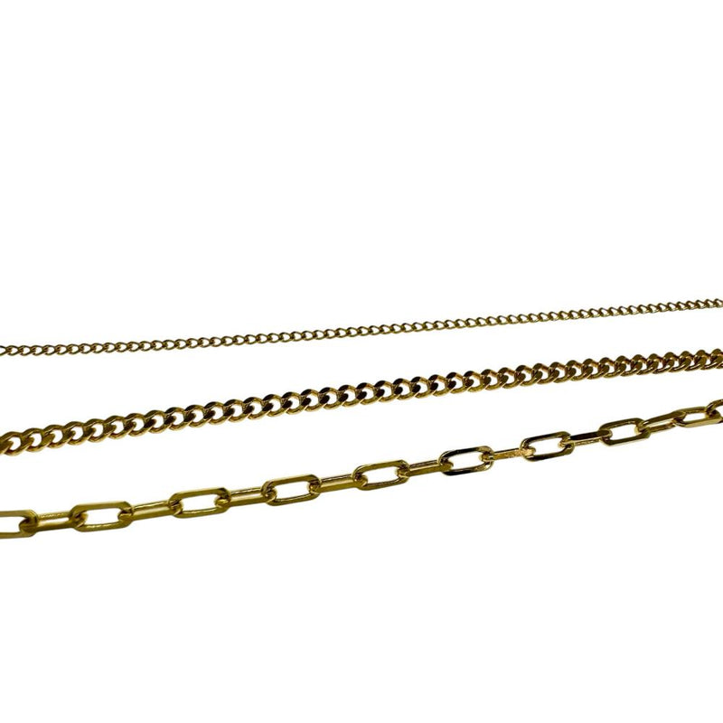 3連チェーン アンクレット ブレスレット K18ゴールド 18金 4.8g 24cm