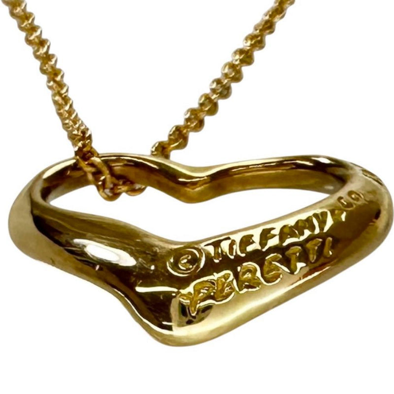 TIFFANY&Co./Tiffany] Open Heart Peretti Necklace K18 Gold 18K 3.0g 