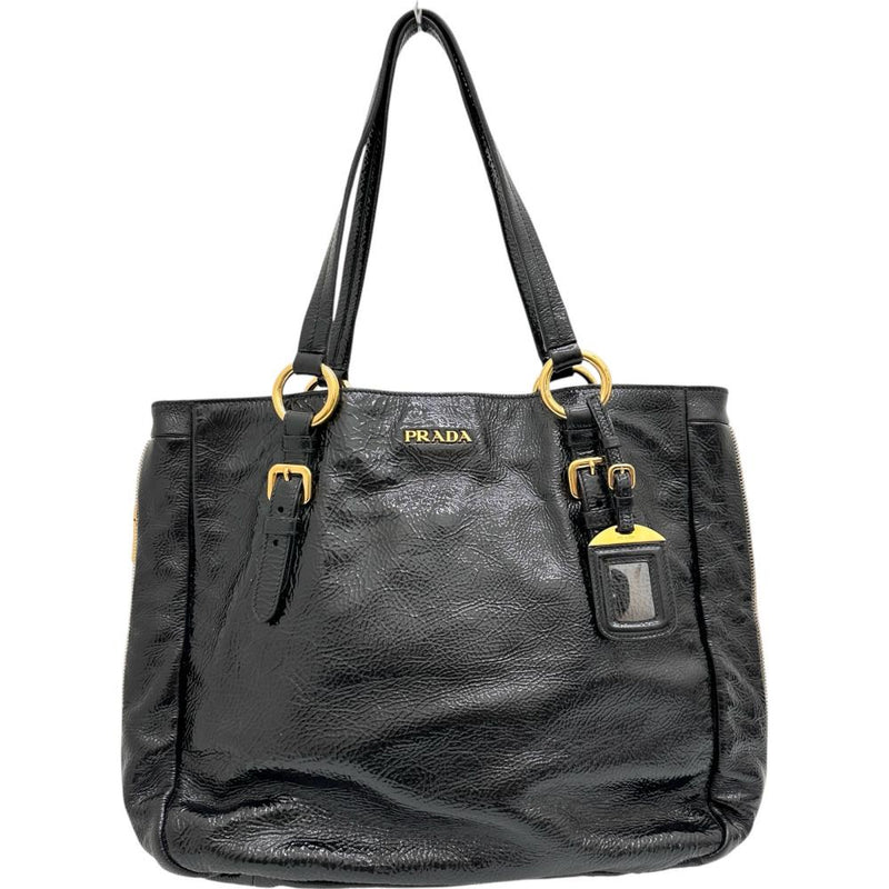 PRADA/プラダ】 ハンドバッグ トートバッグ エナメル ブラックエナメル 