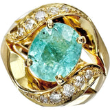 Paraiba Tourmaline 1.52ct Diamond Ring K18 Gold 18K 10.2g Women's Ring Size 13.5

【Used】【Makoto Shichiten】【NN】

【IKTx】