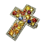 胸针两用 十字架图案 多色蓝宝石 共2.27ct 钻石 共0.54ct 吊坠顶部 Pt900铂金/K18黄金 18K金/K14WG白金(针根) 7.2g 女士
【中古】【真子质店】【NN】




【IIxx】