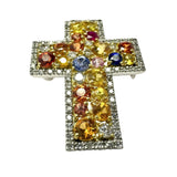 胸针两用 十字架图案 多色蓝宝石 共2.27ct 钻石 共0.54ct 吊坠顶部 Pt900铂金/K18黄金 18K金/K14WG白金(针根) 7.2g 女士
【中古】【真子质店】【NN】




【IIxx】