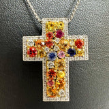 胸针两用 十字架图案 多色蓝宝石 共2.27ct 钻石 共0.54ct 吊坠顶部 Pt900铂金/K18黄金 18K金/K14WG白金(针根) 7.2g 女士
【中古】【真子质店】【NN】




【IIxx】