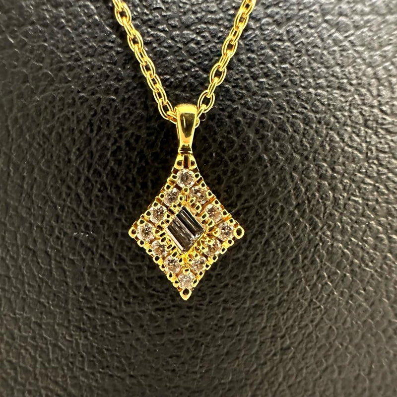 ダイヤモンド 計0.09ct ネックレス K18ゴールド 18金 1.6g 41cm 