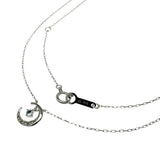 [4℃] Crescent Moon Light Blue/Clear Stone Necklace K10WG White Gold 10K 1.3g 39.5cm Ladies
[Used] [Makoto Shichiten] [NN]

[IDMa]