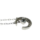 [4℃] Crescent Moon Light Blue/Clear Stone Necklace K10WG White Gold 10K 1.3g 39.5cm Ladies
[Used] [Makoto Shichiten] [NN]

[IDMa]