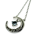 [4℃] Crescent Moon Light Blue/Clear Stone Necklace K10WG White Gold 10K 1.3g 39.5cm Ladies
[Used] [Makoto Shichiten] [NN]

[IDMa]