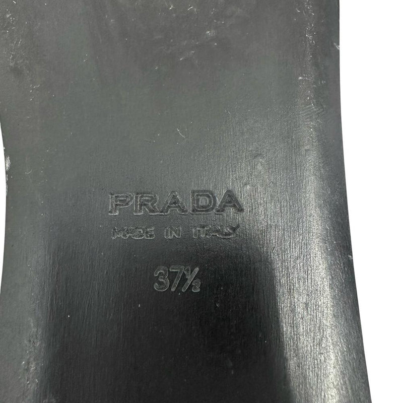 PRADA/プラダ】 ウェッジソール デニム サンダル ブラック レディース