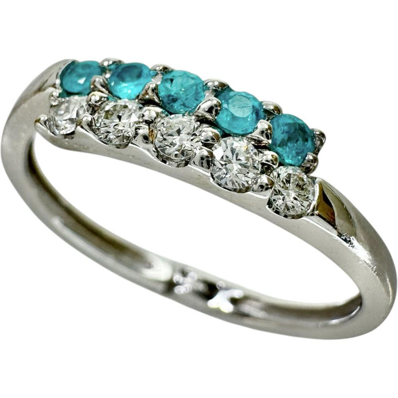 15号 ピアリング パライバトルマリン 0.14ct ダイヤモンド 0.13ct 