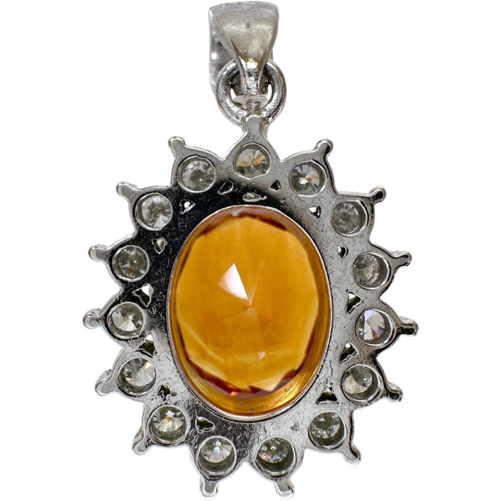 シトリン ダイヤモンド 0.75ct ペンダントトップ Pt900プラチナ 4.4g