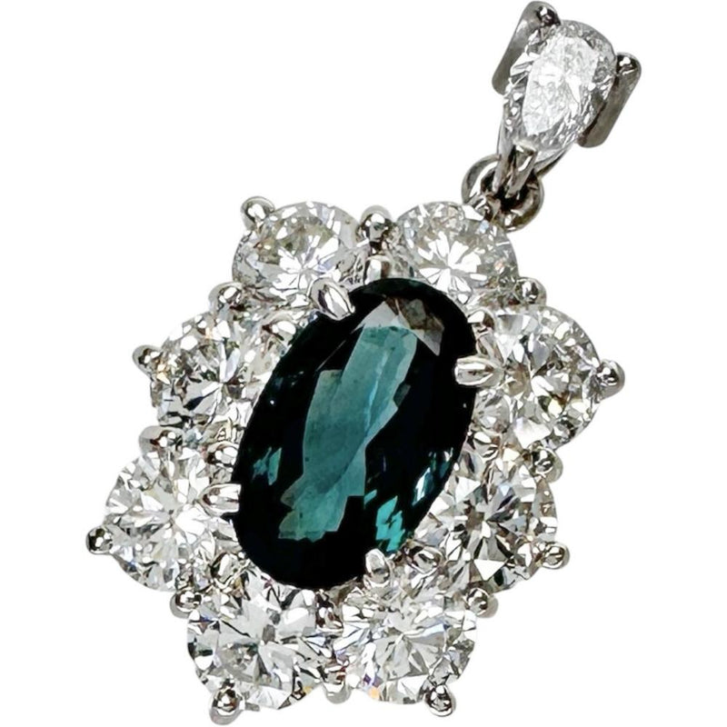 アレキサンドライト 2.194ct ダイヤモンド 2.496/0.20ct ペンダント