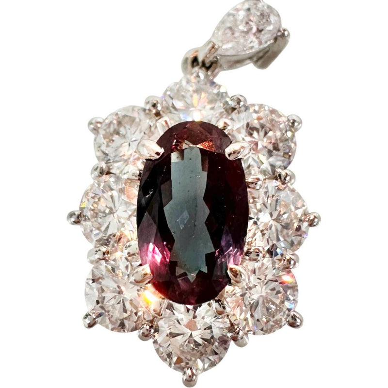 アレキサンドライト 2.194ct ダイヤモンド 2.496/0.20ct ペンダント