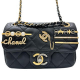 【CHANEL/香奈儿】 夹扣式迷你菱格纹18斜挎包 序列号牌（2021年以后） 羊皮 黑色/银色五金/金色五金 女士【中古】【真子质店】【BL】

【MoMoxx】