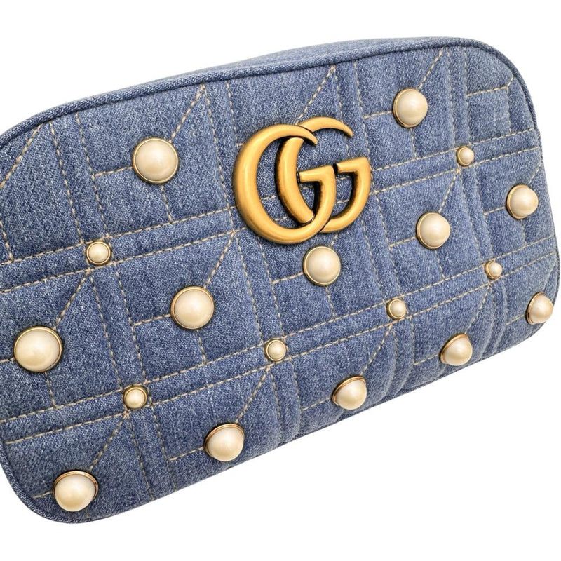 GUCCI GGマーモント トップハンドル ショルダーバッグ パール GUCCI/グッチ】 スモールカメラバッグ 447632 GGマーモント ショルダー