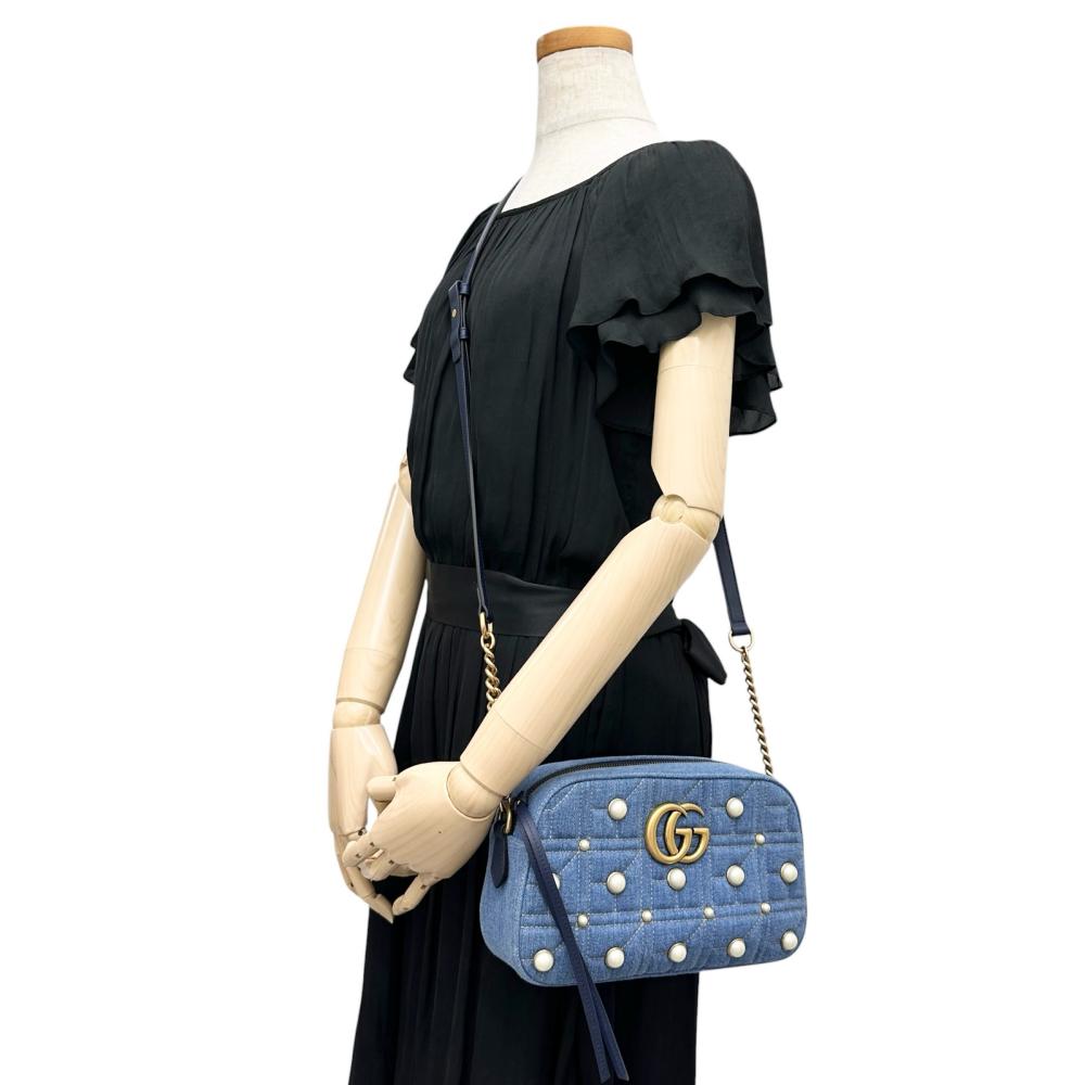 ♡正規品GUCCI グッチ GGマーモント スモール ショルダーバッグ パール GUCCI/グッチ】 スモールカメラバッグ 447632 GGマーモント ショルダー