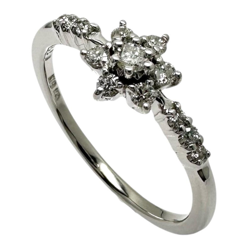 チ*メ様 アガット V字　k10 ダイヤ　リング　1３号 13号【agete/アガット】 ダイヤモンド 計0.23ct リング・指輪 K10WG
