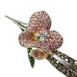 フラワー ブローチ兼用 ダイヤモンド（ブラウン） 計1.22ct ピンクサファイア 計1.07ct グリーンガーネット 計0.59ct ペンダントトップ K18WGホワイトゴールド 18金 12.6g レディース
【中古】【真子質店】【NN】




【TMaYMo】
