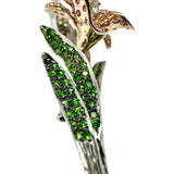 フラワー ブローチ兼用 ダイヤモンド（ブラウン） 計1.22ct ピンクサファイア 計1.07ct グリーンガーネット 計0.59ct ペンダントトップ K18WGホワイトゴールド 18金 12.6g レディース
【中古】【真子質店】【NN】




【TMaYMo】