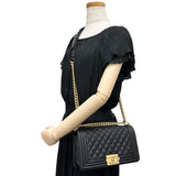 【CHANEL/シャネル】 ボーイシャネル25 チェーンショルダー A67086 ショルダーバッグ シリアルプレート(2021年以降） キャビアスキン ブラックレザー/ゴールド金具 レディース【中古】【真子質店】【BL】




【YMaMix】