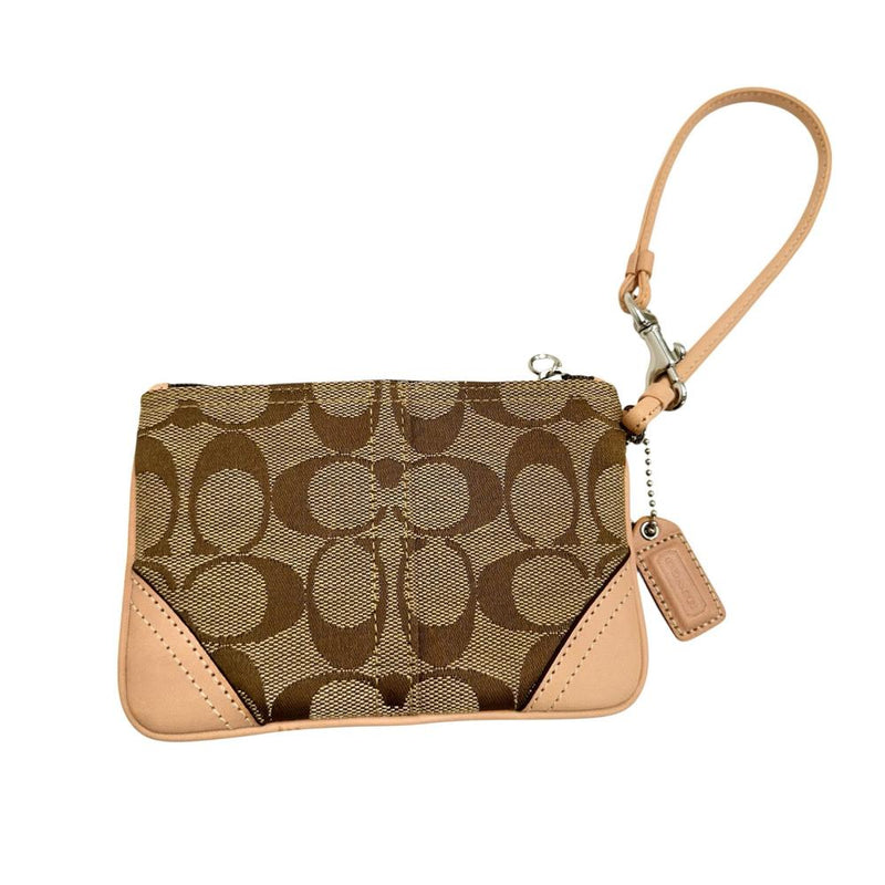 COACH/コーチ】 シグネチャー ポーチ キャンバス/レザー ベージュ