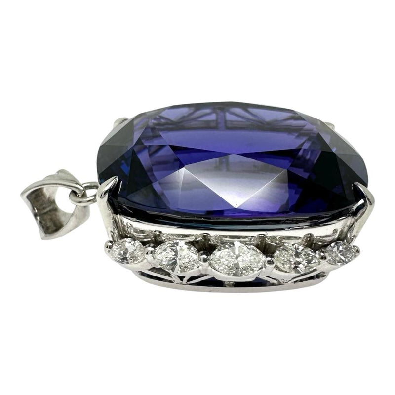 【cocotte】Pt900 タンザナイト ダイヤ ペンダントトップ タンザナイト 29.58ct ダイヤモンド 計0.69ct ペンダントトップ Pt900