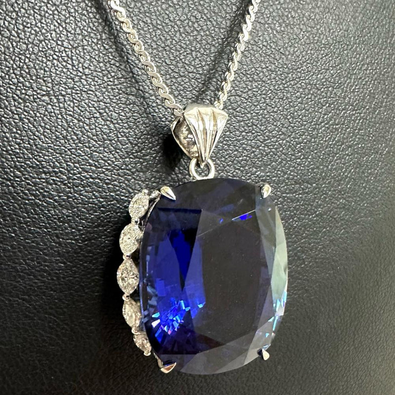 KIRARI！PT900 タンザナイト ダイヤモンド ペンダント タンザナイト 29.58ct ダイヤモンド 計0.69ct ペンダントトップ Pt900