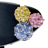 Three-color Multicolor Sapphire 0.32x2ct Earrings K18 Gold 18K/K18WG White Gold 18K 1.6g Ladies