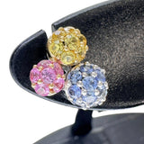 Three-color Multicolor Sapphire 0.32x2ct Earrings K18 Gold 18K/K18WG White Gold 18K 1.6g Ladies