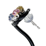 Three-color Multicolor Sapphire 0.32x2ct Earrings K18 Gold 18K/K18WG White Gold 18K 1.6g Ladies