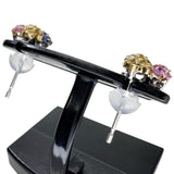Three-color Multicolor Sapphire 0.32x2ct Earrings K18 Gold 18K/K18WG White Gold 18K 1.6g Ladies