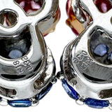 Three-color Multicolor Sapphire 0.32x2ct Earrings K18 Gold 18K/K18WG White Gold 18K 1.6g Ladies