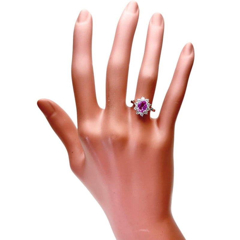 8.5号 ピンクサファイア 1.24ct ダイヤモンド 0.70ct リング・指輪