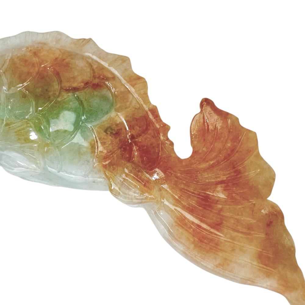 魚モチーフ 翡翠（樹脂含侵なし） 54.1ct ルビー 0.11ct ペンダント