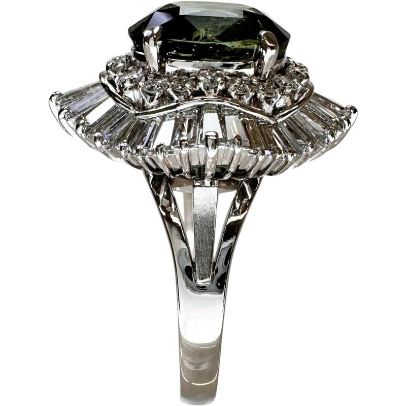 Pt900 アレキサンドライト ダイヤモンド 計0.16ct スマイルリング 16号 アレキサンドライト 4.81ct ダイヤモンド 2.01ct リング・指輪